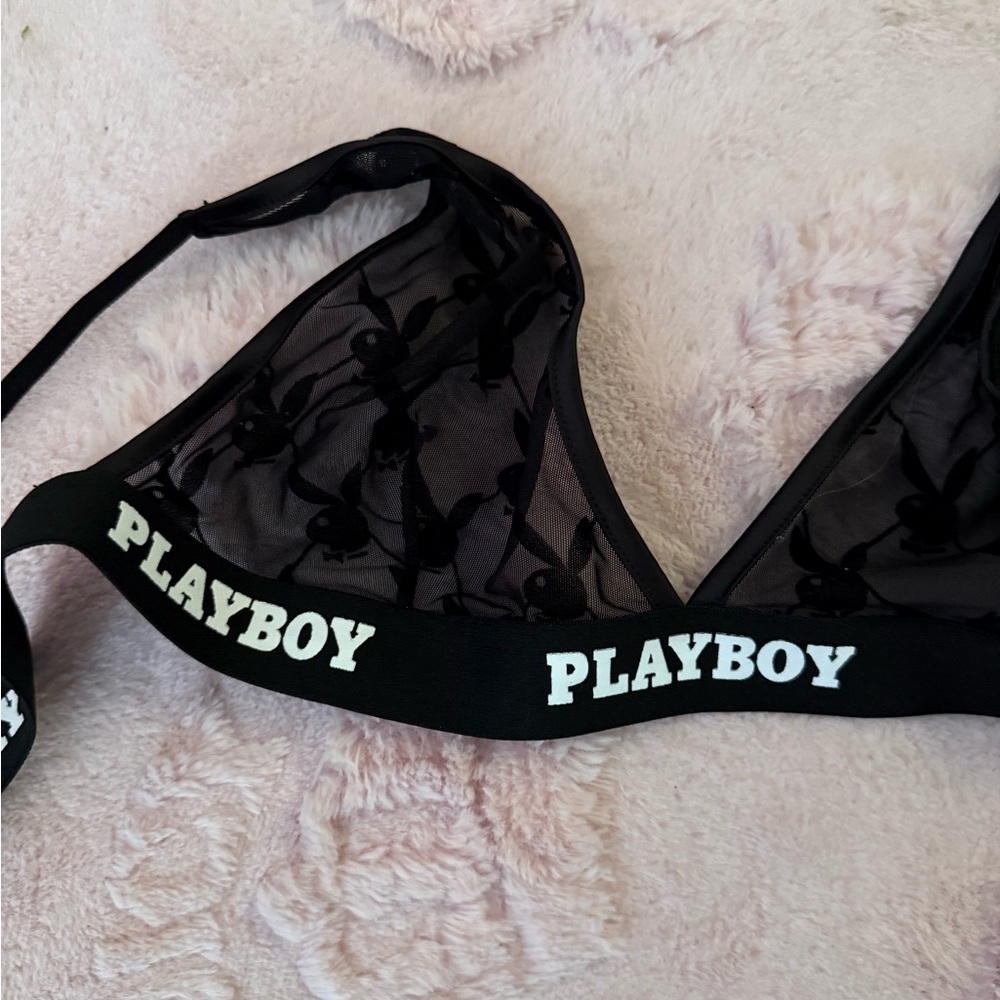 PLAYBOY Black Strappy Bralette - Picture 2 of 5